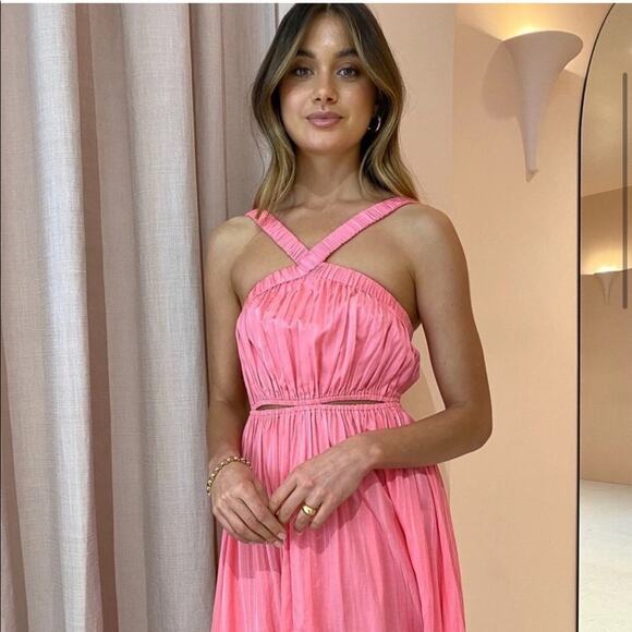 NWT Anthropologie Steele Pink Cutout Dress - Picture 8 of 11